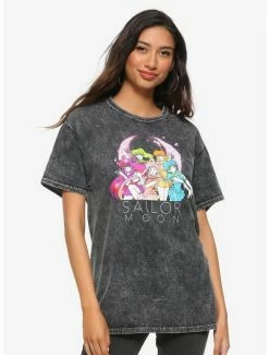 Deals 👏 Sailor Moon Solid Color Guardians Washed Boyfriend Fit 👧 Girls T-Shirt 👍