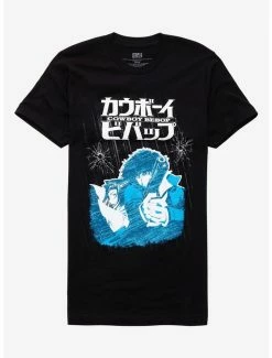 Outlet ✨ Cowboy Bebop Blue Sketch T-Shirt ⌛