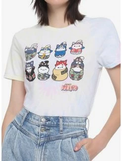 Flash Sale ✔️ Naruto Shippuden Nyanto! The Big Nyaruto Series Group Tie-Dye Boyfriend Fit 👧 Girls T-Shirt 🥰