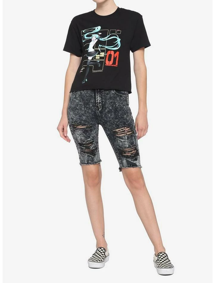 Hot Sale โค๏ธ Hatsune Miku 01 ๐ง Girls Crop T-Shirt โ - Image 3