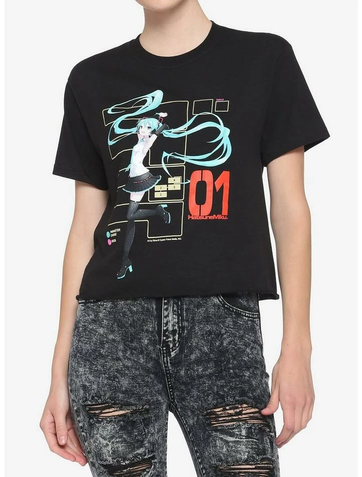 Hot Sale โค๏ธ Hatsune Miku 01 ๐ง Girls Crop T-Shirt โ