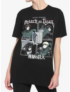 Hot Sale 👍 Attack On Titan Final Season Quad Boyfriend Fit 👧 Girls T-Shirt 🌟