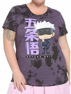 Budget 👏 Jujutsu Kaisen Chibi Satoru Gojo Wash Boyfriend Fit 👧 Girls T-Shirt Plus Size ✔️