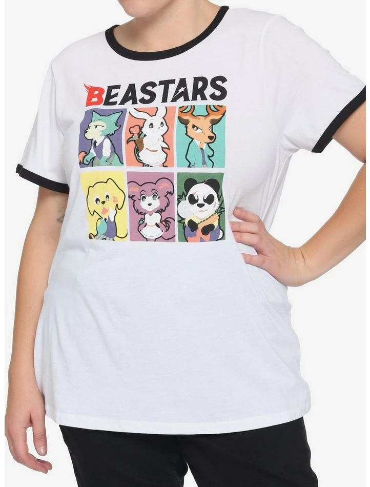 Cheapest π Beastars Chibi π§ Girls Ringer T-Shirt Plus Size β€οΈ