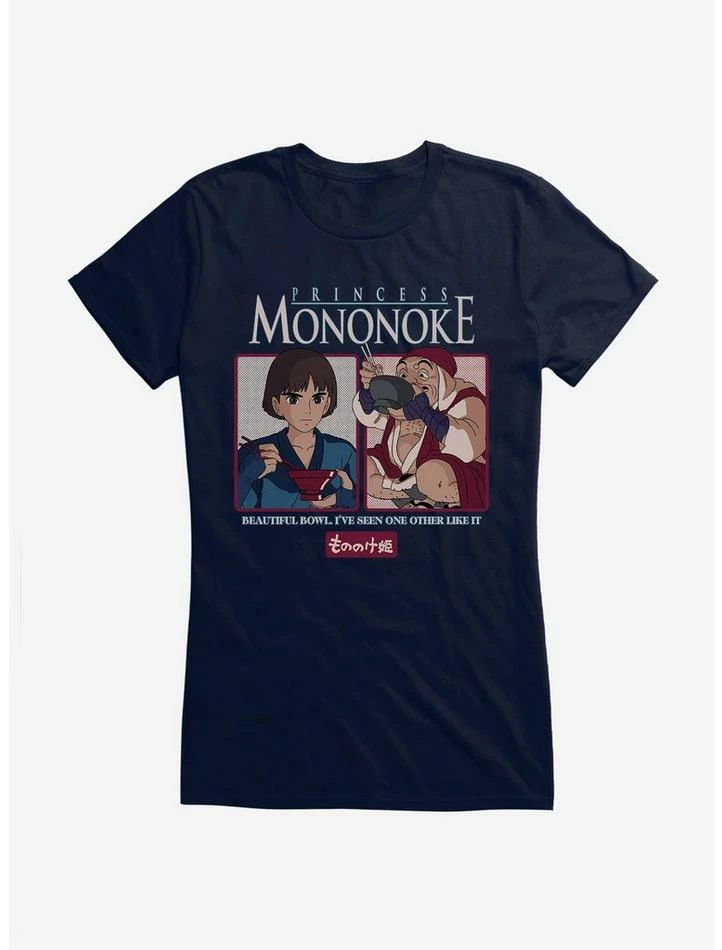 Flash Sale ๐ Studio Ghibli Princess Mononoke Ramen Bowl ๐ง Girls T-Shirt ๐คฉ - Image 5