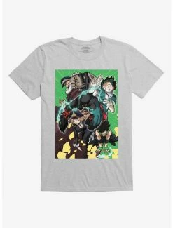 New 😉 My Hero Academia Shiketsu High School Heather Grey T-Shirt 🧨