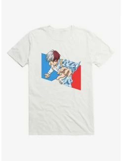 Best reviews of 👏 My Hero Academia Fire & Ice Todoroki White T-Shirt ✨