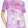 Outlet ⭐ My Melody & Kuromi Black Slumber Party Pastel Boyfriend Fit 👧 Girls T-Shirt 🛒
