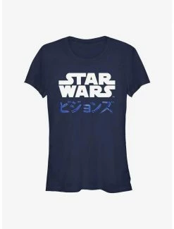 Cheapest 🛒 Star Wars: Visions Kanji Logo 👧 Girls T-Shirt 👍