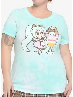 Best Pirce 💯 Hatsune Miku X Pusheen Sundae Tie-Dye 👧 Girls T-Shirt Plus Size 💯