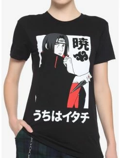 Cheapest 👏 Naruto Shippuden Akatsuki Itachi Boyfriend Fit 👧 Girls T-Shirt ⭐