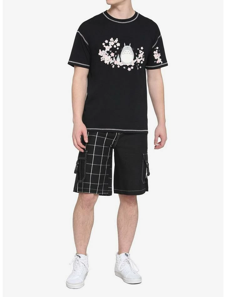 Buy โ Studio Ghibli My Neighbor Totoro Cherry Blossom Contrast Stitch T-Shirt ๐งจ - Image 2