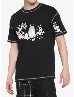 Buy ⌛ Studio Ghibli My Neighbor Totoro Cherry Blossom Contrast Stitch T-Shirt 🧨