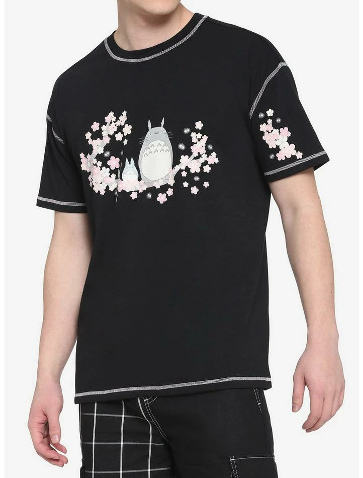 Buy โ Studio Ghibli My Neighbor Totoro Cherry Blossom Contrast Stitch T-Shirt ๐งจ