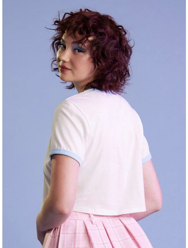 Hot Sale ๐คฉ Cinnamoroll Birds ๐ง Girls Crop Ringer T-Shirt ๐งจ - Image 3