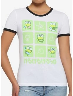 Buy 🤩 Keroppi Grid 👧 Girls Ringer T-Shirt 👏