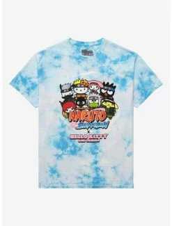 New 🎉 Naruto Shippuden X Hello Kitty And Friends Group Tie-Dye T-Shirt 🛒