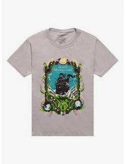 Cheapest ⌛ Studio Ghibli Howl's Moving Castle Art Frame Boyfriend Fit 👧 Girls T-Shirt 💯