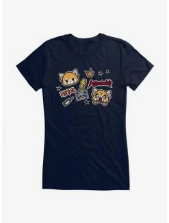 Buy 😍 Aggretsuko Metal Gig Stickers 👧 Girls T-Shirt ⭐