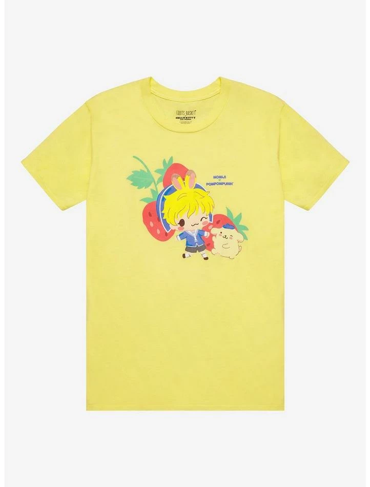 Flash Sale π Fruits Basket X Hello Kitty And Friends Chibi Momiji & Pompompurin π§ Girls T-Shirt π