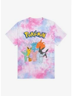 Best Pirce 🛒 Pokemon Eeveelutions Tie-Dye Boyfriend Fit 👧 Girls T-Shirt 🛒