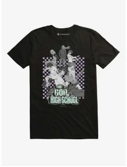 Cheap ⌛ The God of High School Checkered Black T-Shirt 😉