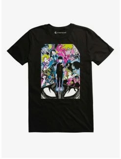 Discount 😍 Mob Psycho Cast Black T 👚 Shirt 🎉