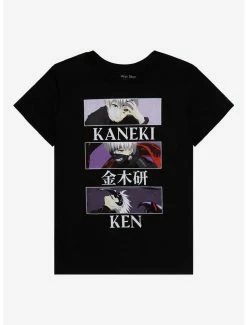 Cheapest ⭐ Tokyo Ghoul Ken Kaneki Trio Panel Boyfriend Fit 👧 Girls T-Shirt 🎁