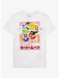Outlet ✨ Sailor Moon Group Pink Boyfriend Fit 👧 Girls T-Shirt ⌛