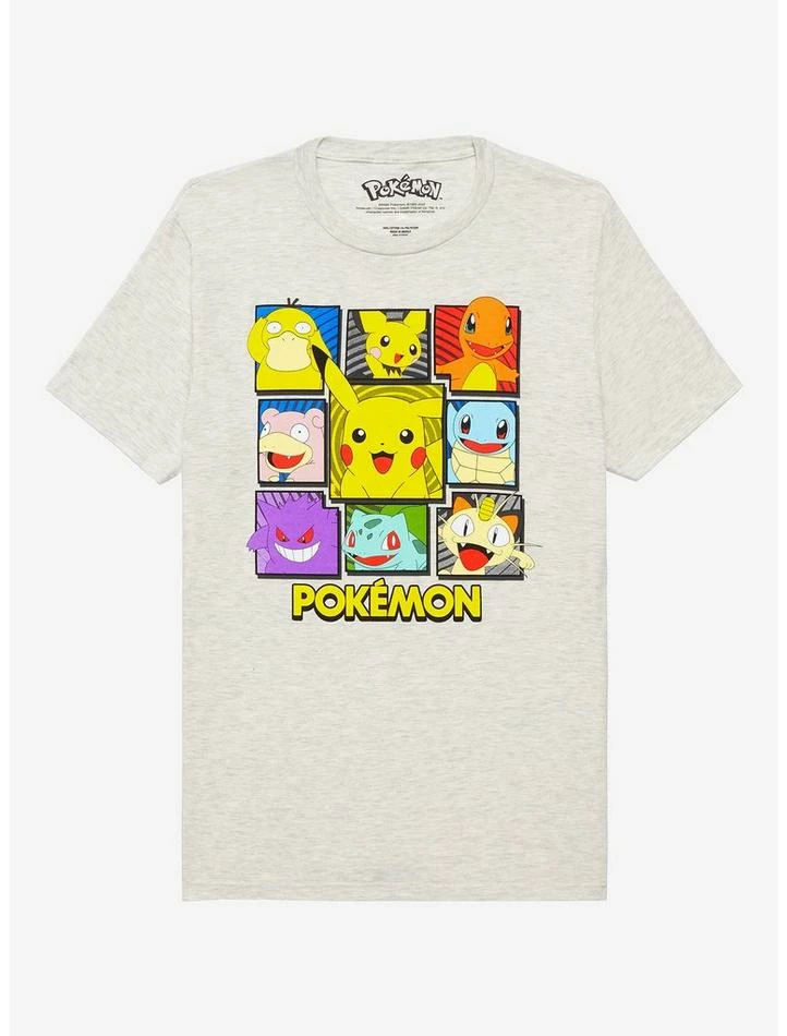Coupon π₯ Pokemon Classic Characters Grid Boyfriend Fit π§ Girls T-Shirt π