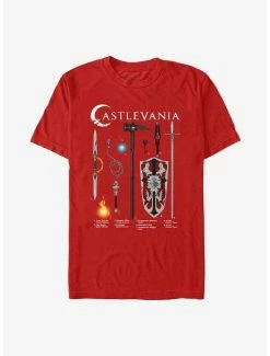 Cheapest ⭐ Castlevania Weapons Infographic T-Shirt 💯