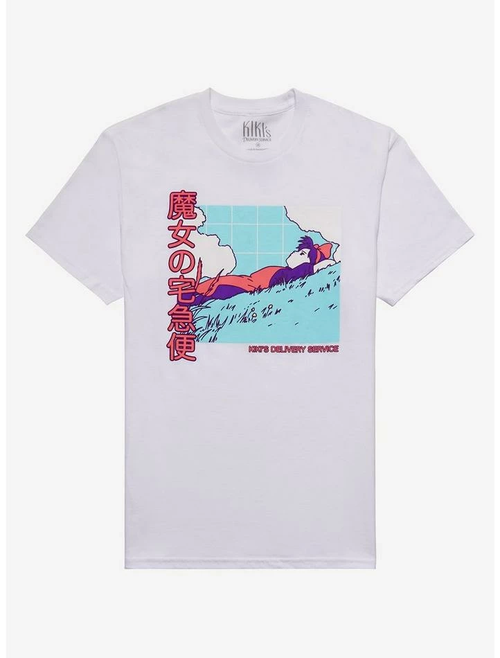 Cheap π Studio Ghibli Kiki's Delivery Service Neon Pop Grid Boyfriend Fit π§ Girls T-Shirt β€οΈ