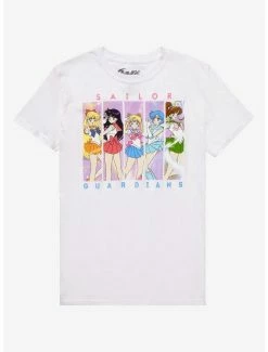 New 💯 Sailor Moon Group Pastel Panel Boyfriend Fit 👧 Girls T-Shirt ⌛