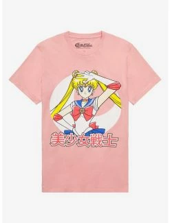 Deals 🧨 Sailor Moon Pink Usagi Boyfriend Fit 👧 Girls T-Shirt 💯