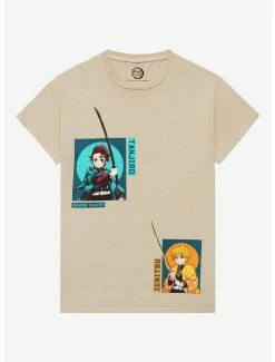 Best Sale 😉 Demon Slayer: Kimetsu No Yaiba Tanjiro & Zenitsu Boyfriend Fit 👧 Girls T-Shirt 👏