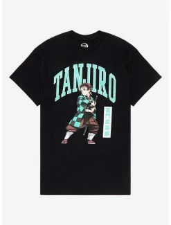 Best Sale 🔔 Demon Slayer: Kimetsu No Yaiba Tanjiro Varsity Boyfriend Fit 👧 Girls T-Shirt ⌛